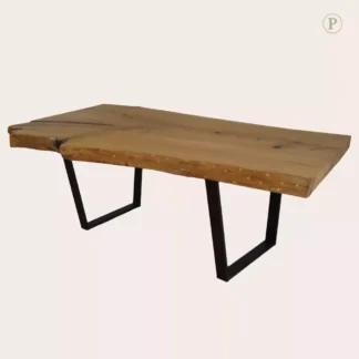 Stół dębowy z grubym blatem 220x120